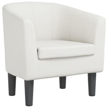 vidaXL Kuipstoel kunstleer wit, Verzenden, Nieuw