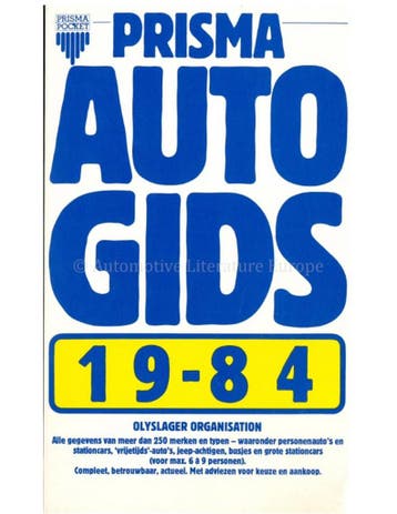 1984 PRISMA AUTOGIDS NEDERLANDS, Ophalen of Verzenden