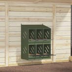 vidaXL Kippennestkastje met 6 vakken olijfgroen metaal, Verzenden, Nieuw