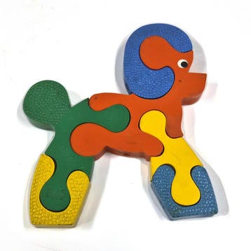 Vintage rubberen puzzel in de vorm van een poedel, Made in, Verzenden, Nieuw