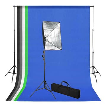 vidaXL Fotostudioset met achtergrond en softboxlamp, Verzenden, Nieuw
