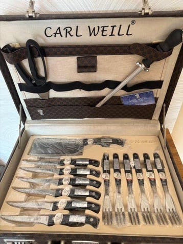 Carl Weill Ambassador Profi Messer mit Steakbesteck -, Antiek en Kunst