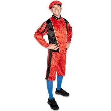 Pietenpak Velours Rood/Zwart, Verzenden