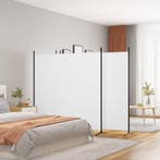 vidaXL Kamerscherm met 4 panelen 698x180 cm stof wit, Verzenden