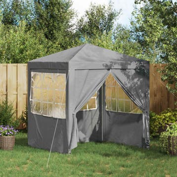 vidaXL Partytent 200 x 200 x 240 cm Lichtgrijs PE en staal, Verzenden, Nieuw