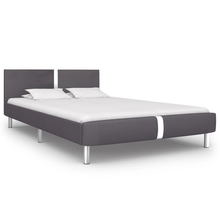 vidaXL Bedframe kunstleer grijs 140x200 cm, Maison & Meubles, Chambre à coucher | Lits, Envoi