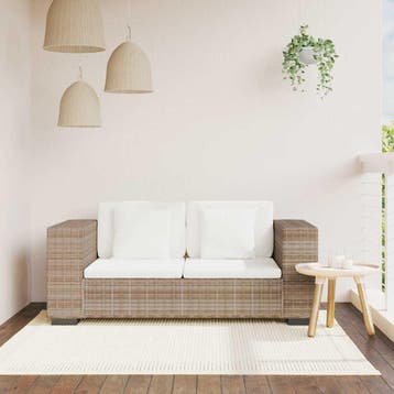 vidaXL 2-zits bank / zetelstel rattan 7-delig, Huis en Inrichting, Verzenden, Nieuw