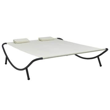 vidaXL Loungebed stof crème, Verzenden