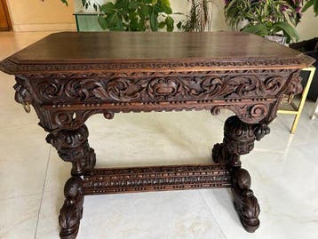 Centre de table - Chêne français - table de salon 19ème