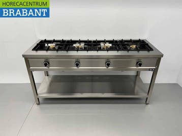 HCB RVS Pannenkoekenfornuis 4 branders 4 x 8 kW 168,5 cm GAS, Ophalen of Verzenden, Nieuw in verpakking