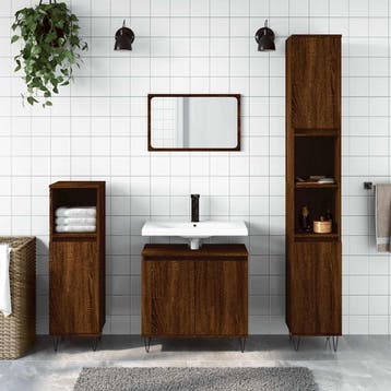 vidaXL Badkamerkast 58x33x60 cm bewerkt hout bruin, Verzenden, Nieuw