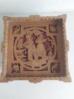 Sieradendoos - Fretwork, Volkskunst - Hout, Fluweel -