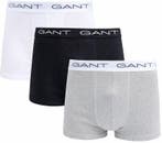 Gant Boxershorts Trunk 3-Pack Zwart Grijs Wit maat 3XL Heren, Vêtements | Hommes, Sous-vêtements, Verzenden