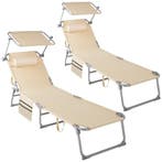 tectake Set van 2 ligbedden Chloé 4 niveaus met hoofdkussen, Verzenden