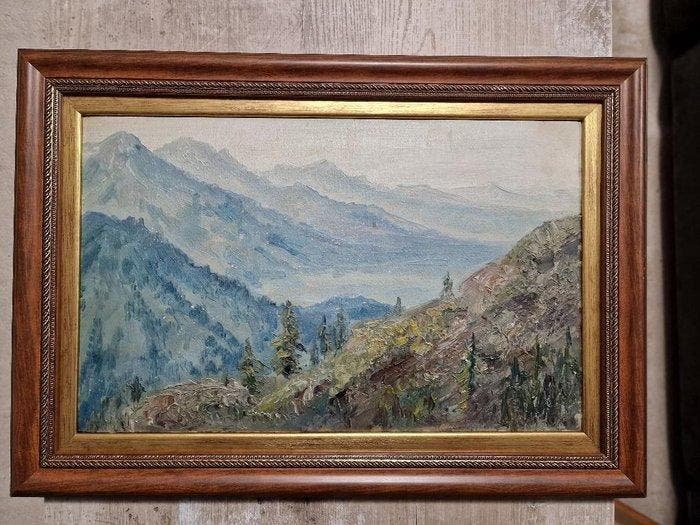 Ion Marinescu Valsan (1865-1936) - Mountain Landscape, Antiek en Kunst, Kunst | Schilderijen | Klassiek