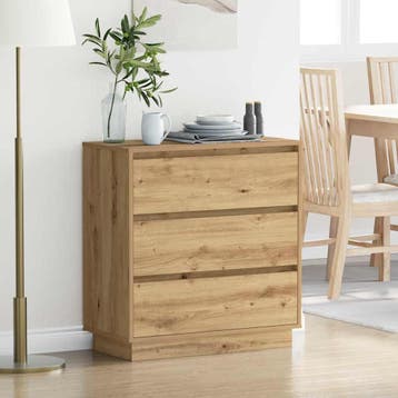 vidaXL Nachtkastje Artisan Eiken 71 x 34,5 x 75 cm Bewerkt, Verzenden, Nieuw