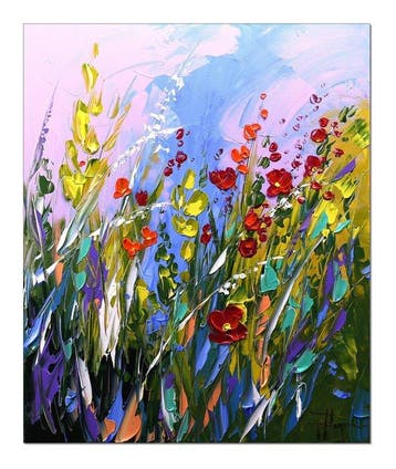Olivier Pfleger - Mandrafina  Fleurs des champs, Antiek en Kunst, Kunst | Schilderijen | Modern
