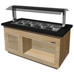 Verwarmd Buffet | PREMIUM LINE | Houtlook/Graniet | 4x 1/1, Verzenden, Nieuw in verpakking