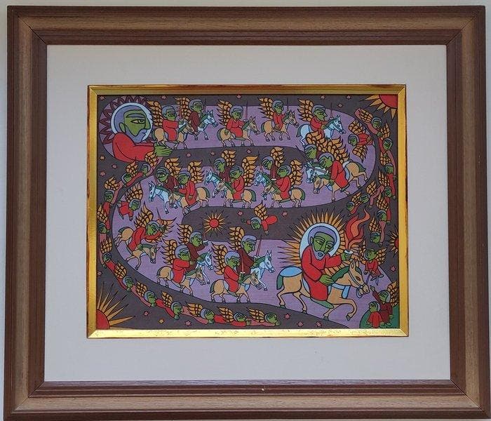Raimundo de Oliveira (1930-1966) - Christ and the army of, Antiek en Kunst, Antiek | Overige Antiek