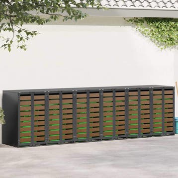 vidaXL Wheelie Bin opslag voor 3 bakken Staal Antraciet, Verzenden