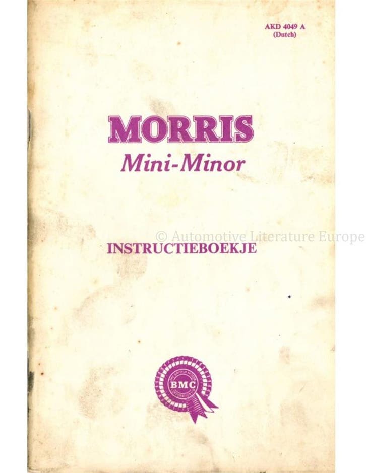 1964 MORRIS MINI-MINOR INSTRUCTIEBOEKJE NEDERLANDS, Auto diversen, Handleidingen en Instructieboekjes, Ophalen of Verzenden