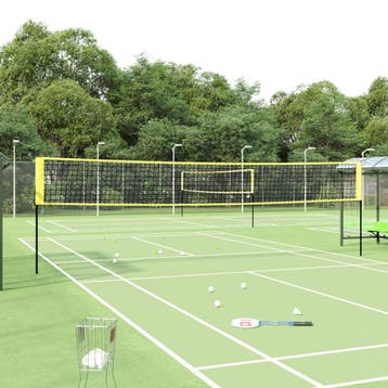 vidaXL Badmintonnet 600x155 cm PE-stof geel en zwart, Sports & Fitness, Verzenden