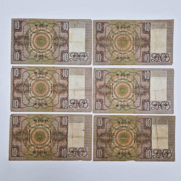 Pays-Bas. - 6 x 10 Gulden - 1936 tm 1938 - PL36 (Sans prix