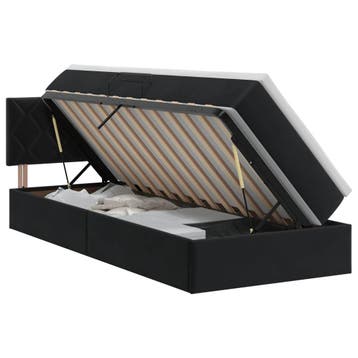 vidaXL Opbergbed met hoofdeinde Zwart 100 x 200 cm Fluweel, Verzenden, Nieuw