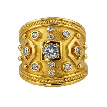 Bague - 18 carats Or jaune - 1.00ct. tw. Diamant (Naturelle), Nieuw