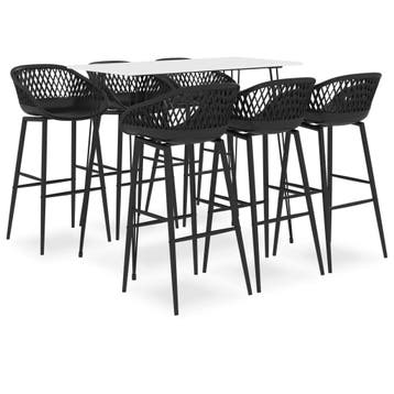 vidaXL 7-delige Barset wit en zwart, Verzenden