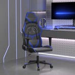 vidaXL Massage gamestoel kunstleer zwart en blauw, Verzenden