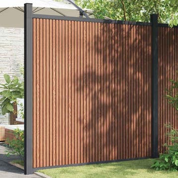 Schuttingpaneel HKC bruin 173x186 cm | Onderhoudsvrij tui..., Overige materialen, 1 tot 2 meter, Zo goed als nieuw, Minder dan 3 meter