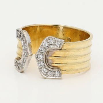 Bague - 14 carats Or jaune, Or blanc Diamant (Naturelle), Bijoux, Sacs & Beauté