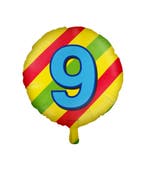 Helium Ballon 9 Jaar Gekleurd Eeg 46cm, Verzenden, Nieuw