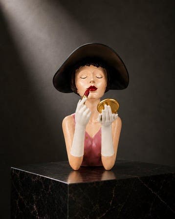 Buste, Glamour Lady met Lipstick & Spiegel – Art Deco-stijl