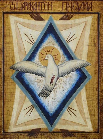 Icoon - Russische Orthodoxe Ikon « Heilige Duif » hout,