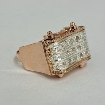 Sans prix de réserve - Bague - 9 carats Or rose, Argent -, Bijoux, Sacs & Beauté, Bagues