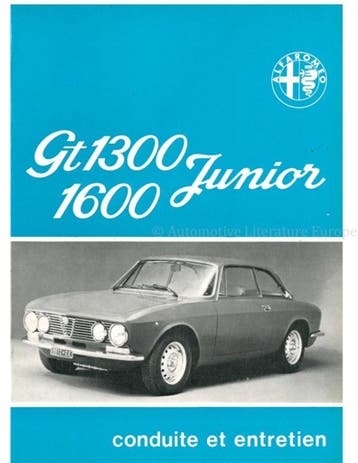 1974 ALFA ROMEO GT JUNIOR 1.3 / 1.6 INSTRUCTIEBOEKJE FRANS