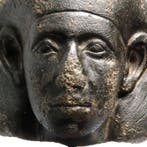 Oud-Egyptisch graniet Hoofd van een man, Antiek en Kunst