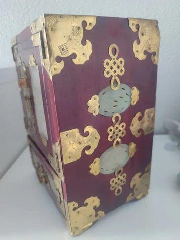 Boîte à bijoux - Boîte à bijoux chinoise vintage en bois, Antiquités & Art