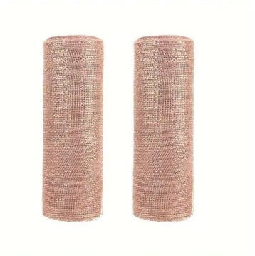 Decomesh metallic roségoud 26 cm rol 9 meter voor kransen en