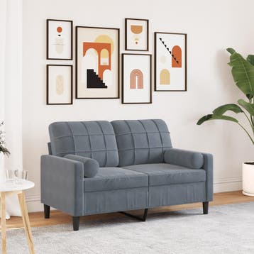 vidaXL Tweezitsbank / zetel met sierkussens 120 cm fluweel, Verzenden