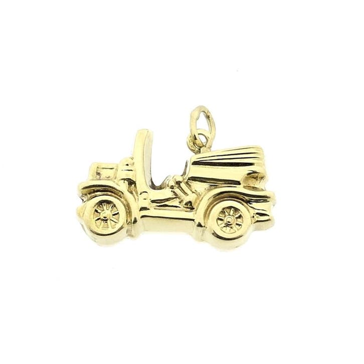 Gouden hanger van een oldtimer auto (Hanger of bedel), Handtassen en Accessoires, Bedels, Gebruikt, Overige merken, Goud, Ophalen of Verzenden