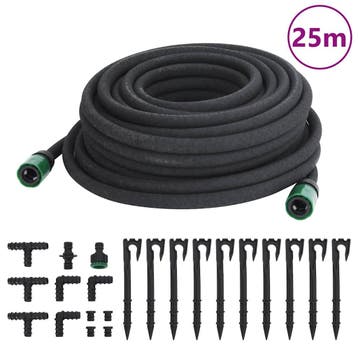 vidaXL Druppelslang 0,6 25 m rubber zwart, Tuin en Terras, Verzenden, Nieuw