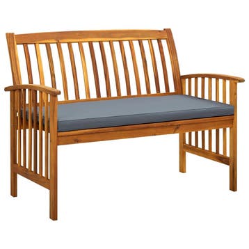 vidaXL Tuinbank met kussen 119 cm massief acaciahout, Verzenden, Nieuw