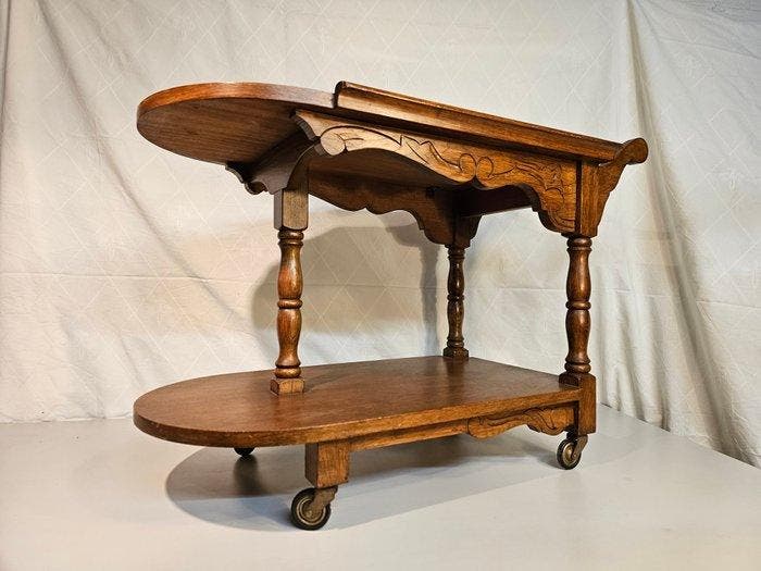 Serveerwagen - Eik - Massief eiken, Antiek en Kunst, Curiosa en Brocante