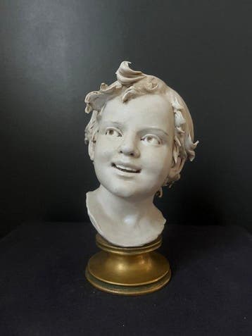 Figuur - Benacchio, Buste jongeman - Biscuit porselein