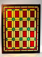 Art Deco Glas-in-loodraam - 1920-1930 - Kerk Verviers -68x55