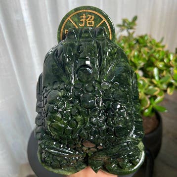 Xian jade Kikker - Hoogte: 18 cm - Breedte: 14 cm- 2660 g