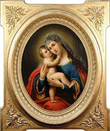 Italiaanse school (XVIII) - Madonna mit Kind, Antiek en Kunst